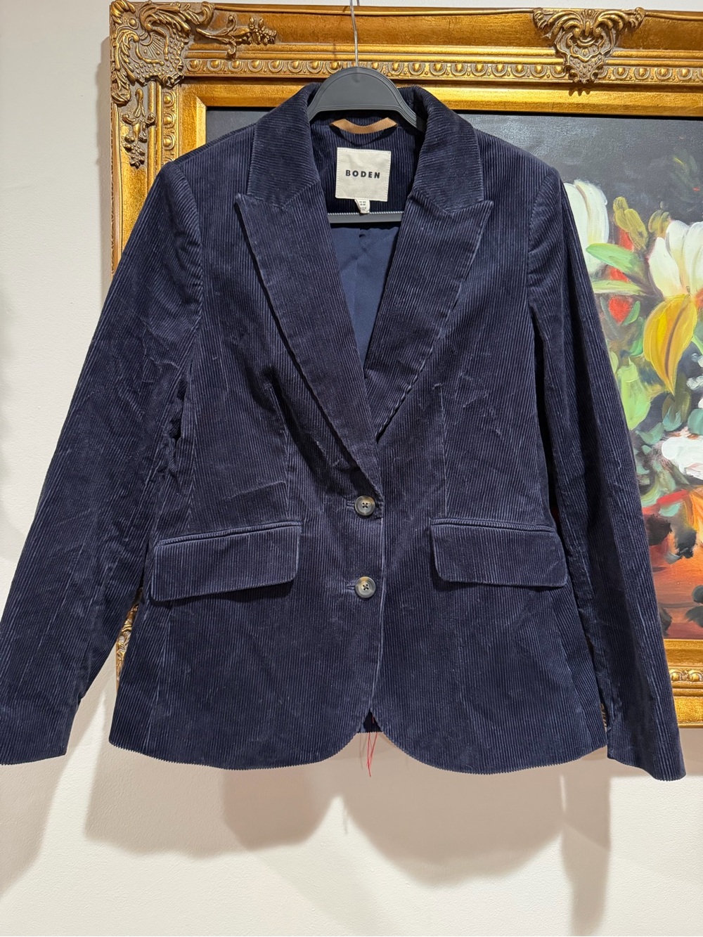 Boden Navy Corduroy Tailored Blazer